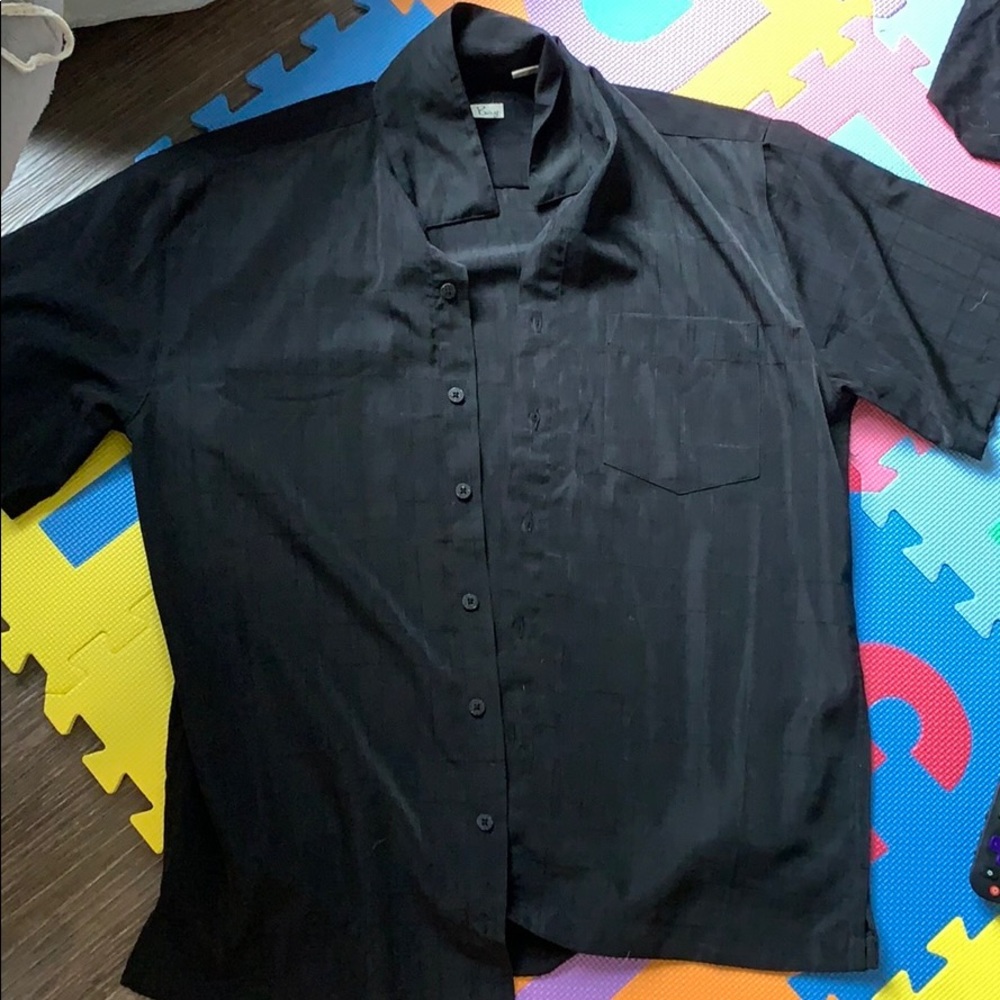 men’s black button up
